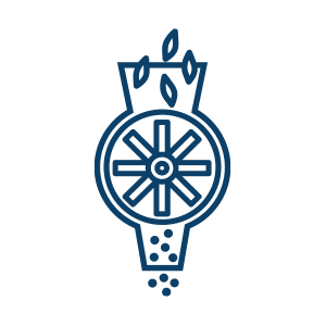 NS_Icons_GRAINMILLING Simple line drawing of three swirls stacked on top of each other